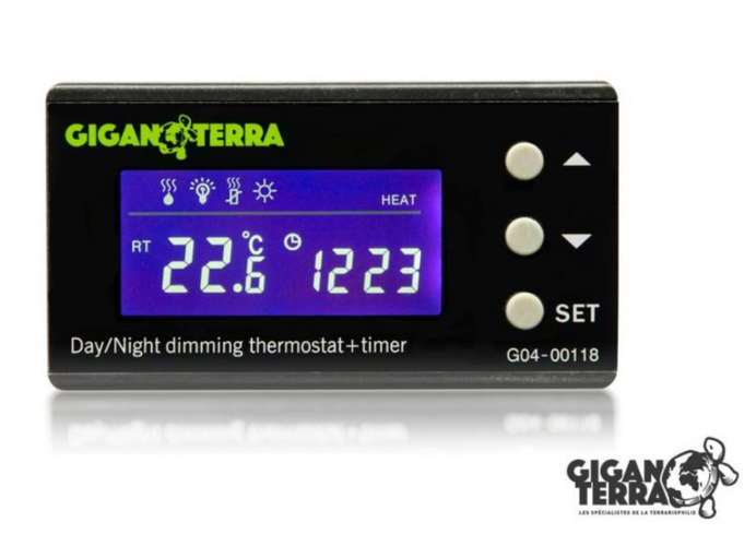 GiganTerra Digitální termostat s časovačem den/noc stmívatelný