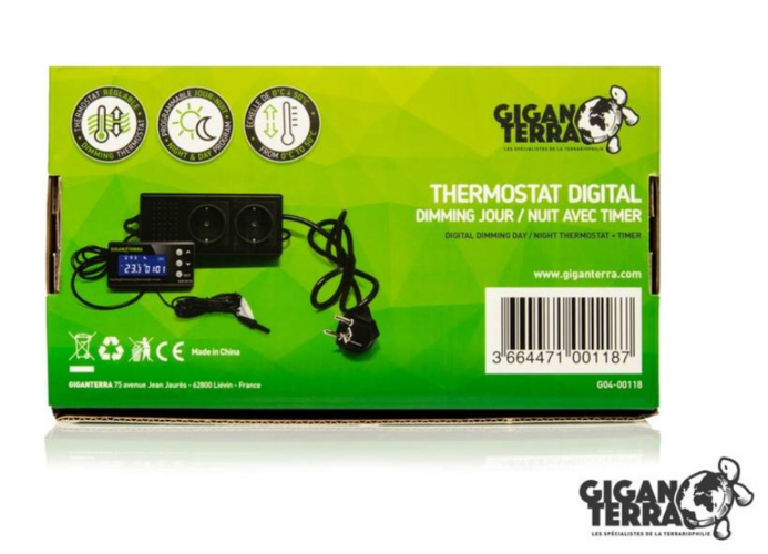 GiganTerra Digitální termostat s časovačem den/noc stmívatelný